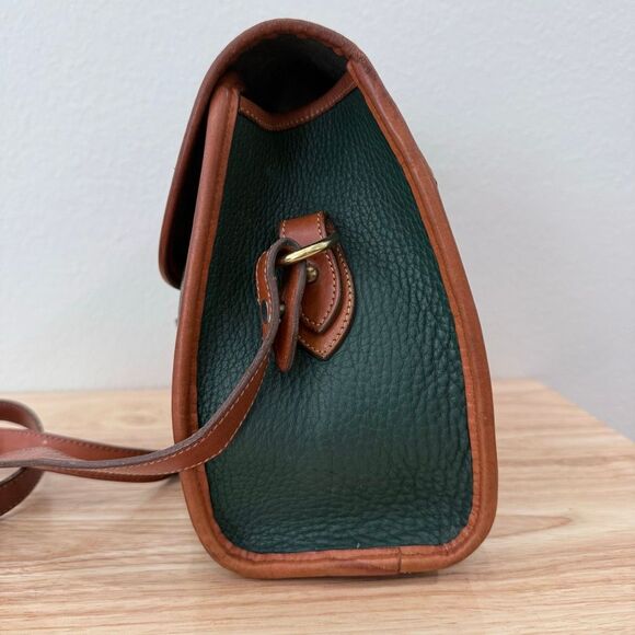 Vintage Green Dooney & Bourke Leather Equestrian Crossbody Medium Essex Purse - Picture 7 of 14